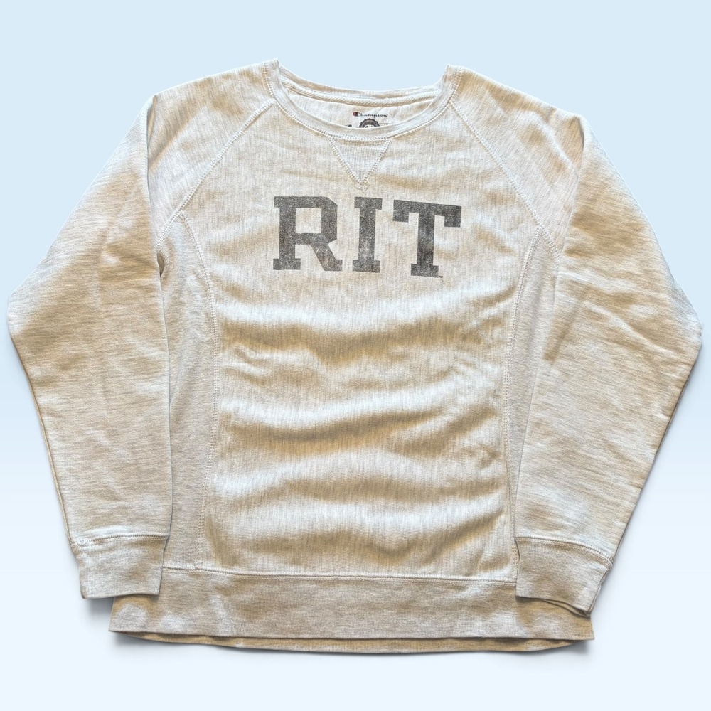 Champion Reverse Weave Sweatshirt Womens Medium RIT Fleece Crewneck Pullover